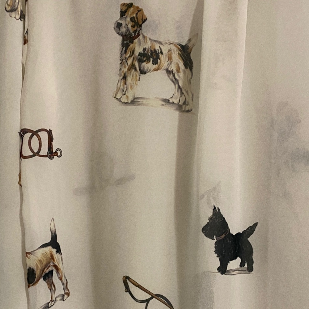 Semi Sheer Dog Print White Blouse - Picture 4 of 4